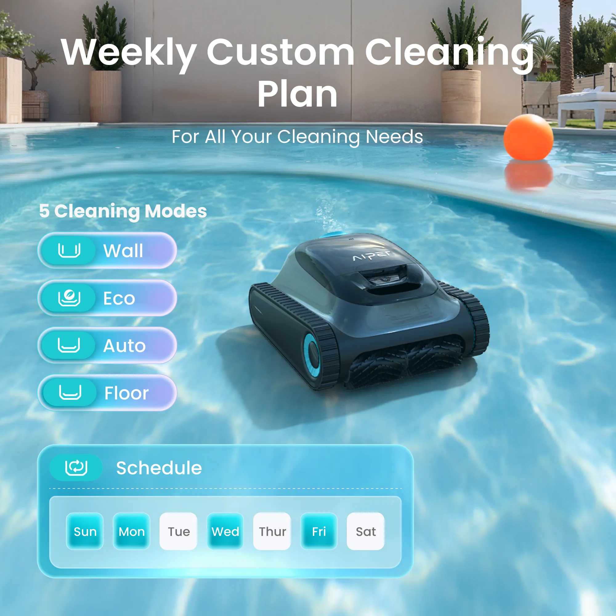 Aiper Scuba S1 app scheduling and cleaning modes
