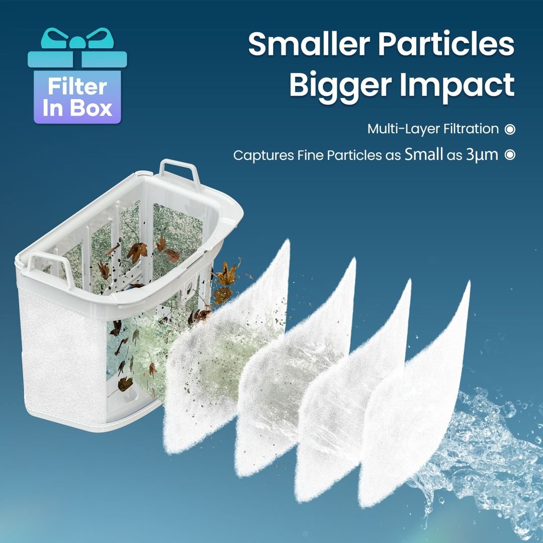 Aiper Scuba X1 multi-layer filtration capturing particles down to 3 microns