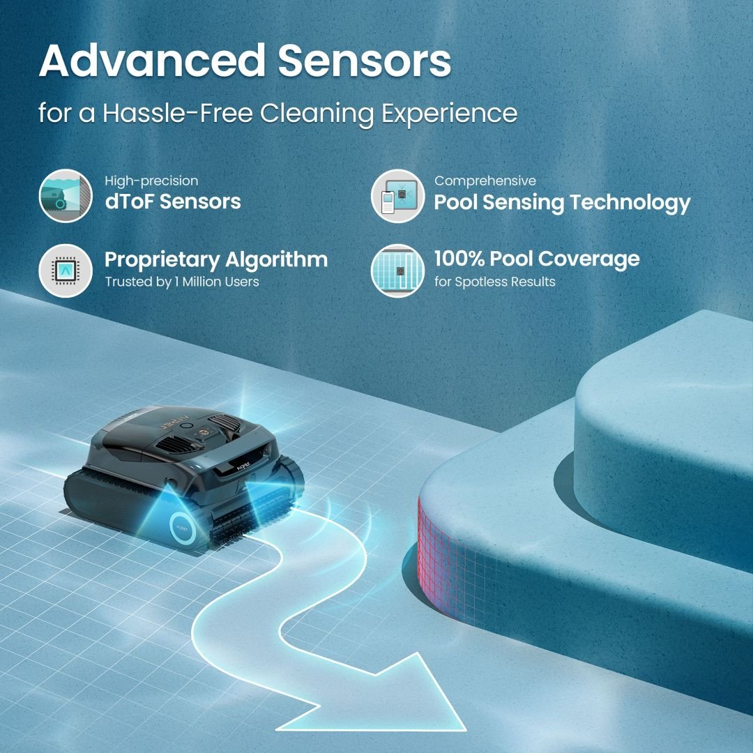 Aiper Scuba X1 dToF sensors and pool sensing navigation