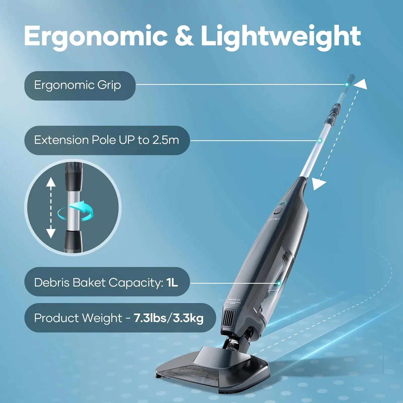 Aiper PilotFlow X1 lightweight extendable pole