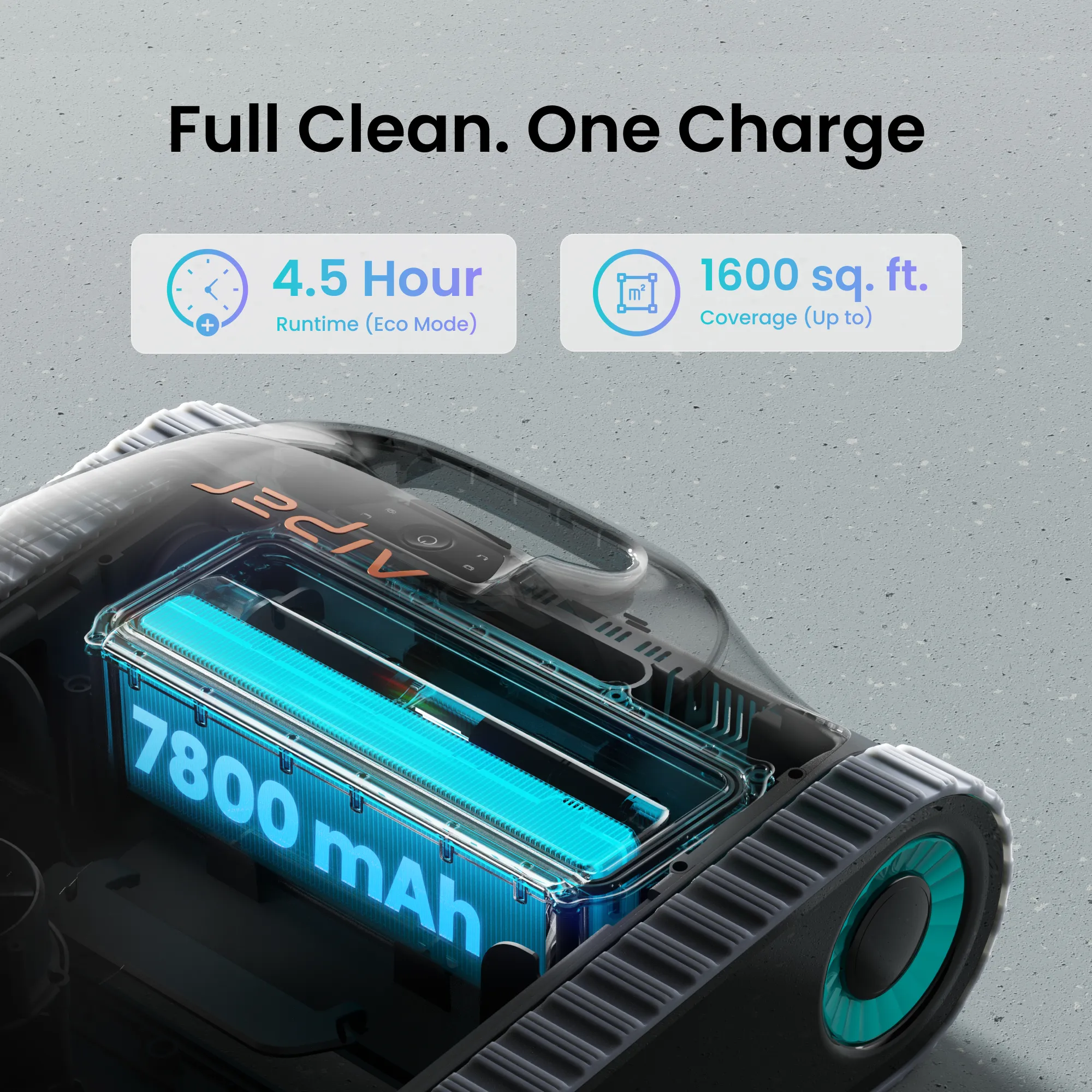 Aiper Scuba S1 7800 mAh battery, full clean on one charge