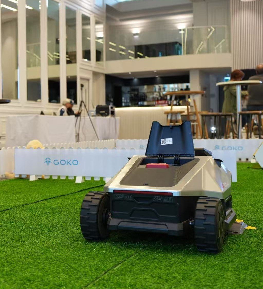 GOKO M6 robot mower on the demo course at the Sydney launch