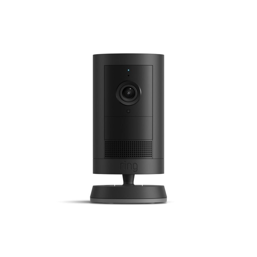 Ring Outdoor Camera Plus Battery in black, front view